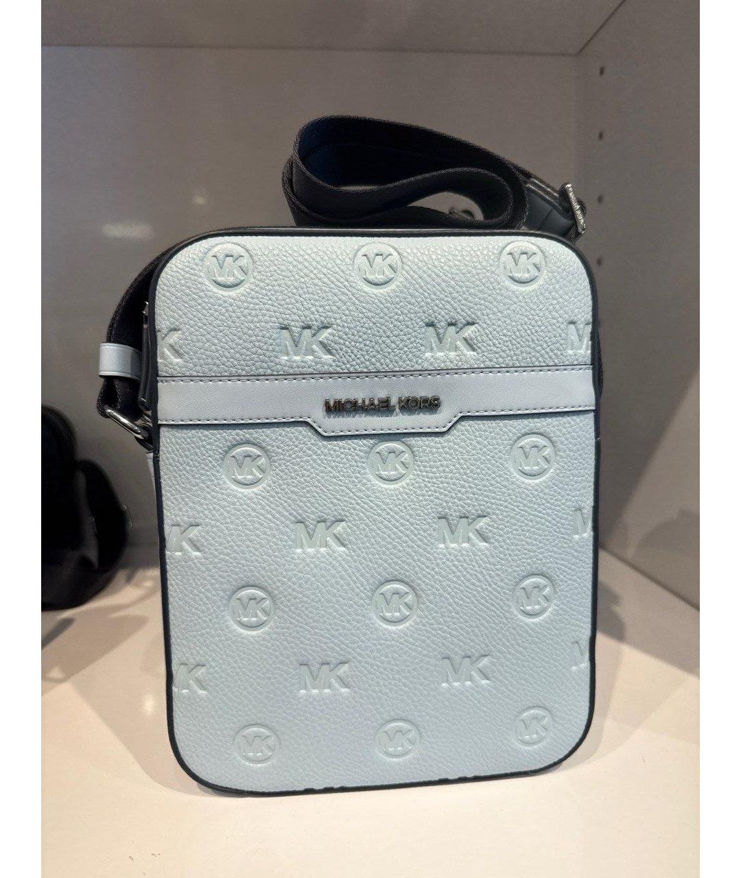 MICHAEL KORS Голубая сумка на плечо из искусственной кожи, фото 6