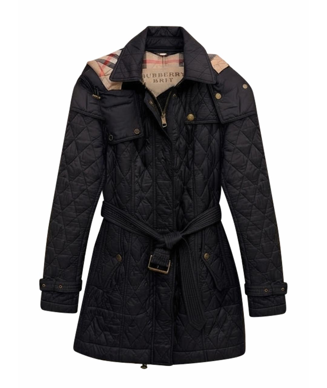 BURBERRY Черное полиамидовое пальто, фото 1