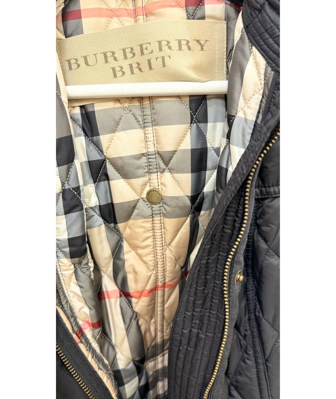 BURBERRY Черное полиамидовое пальто, фото 4