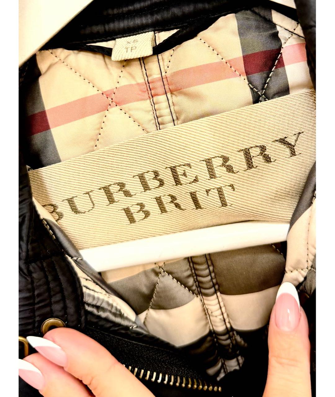 BURBERRY Черное полиамидовое пальто, фото 3