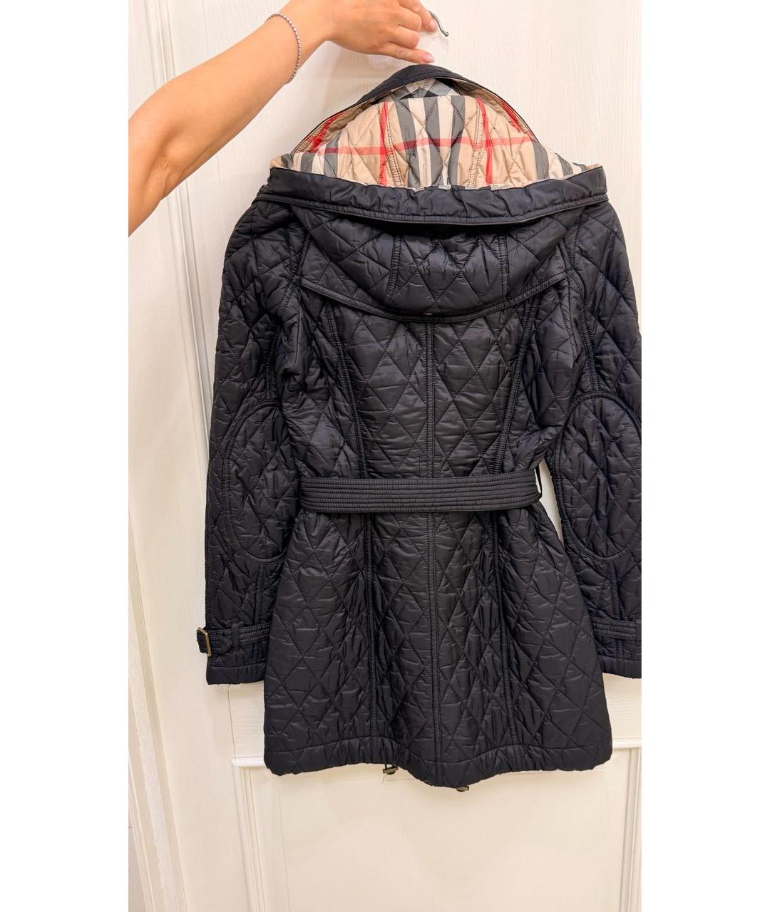 BURBERRY Черное полиамидовое пальто, фото 2