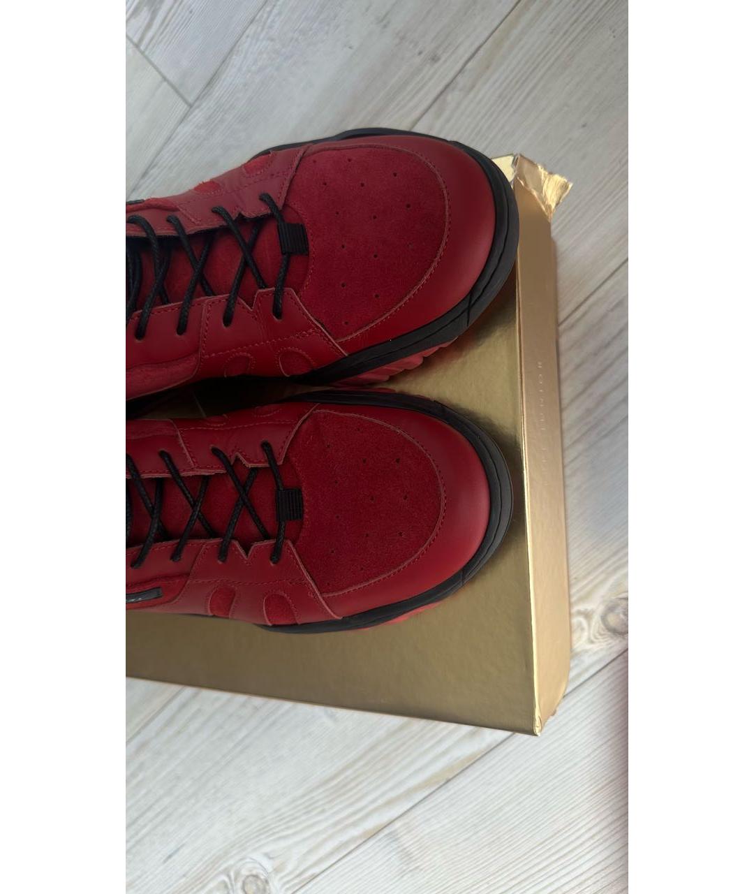 GIUSEPPE ZANOTTI DESIGN Красные замшевые кеды, фото 6