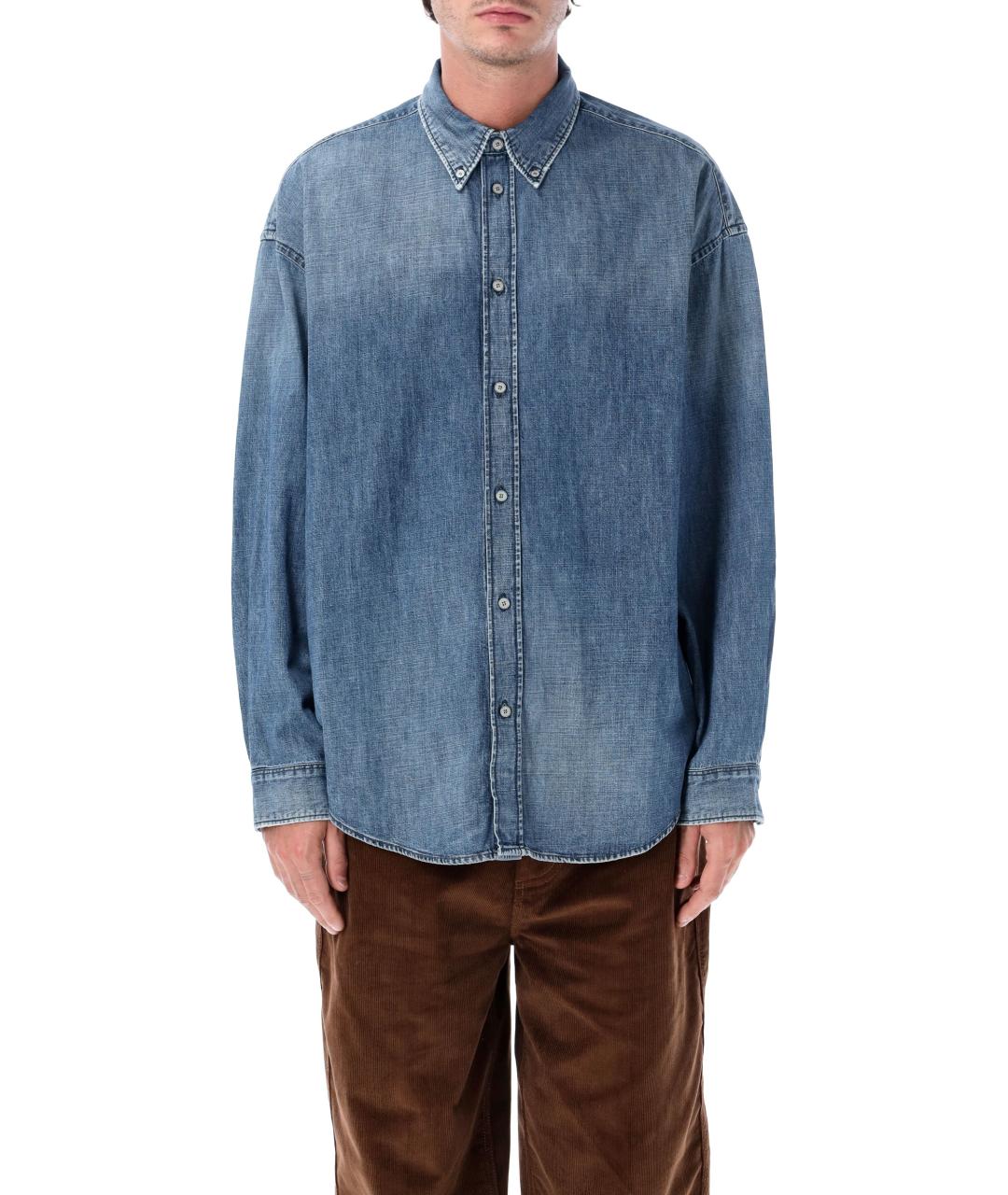 ACNE STUDIOS Синяя хлопковая кэжуал рубашка, фото 4
