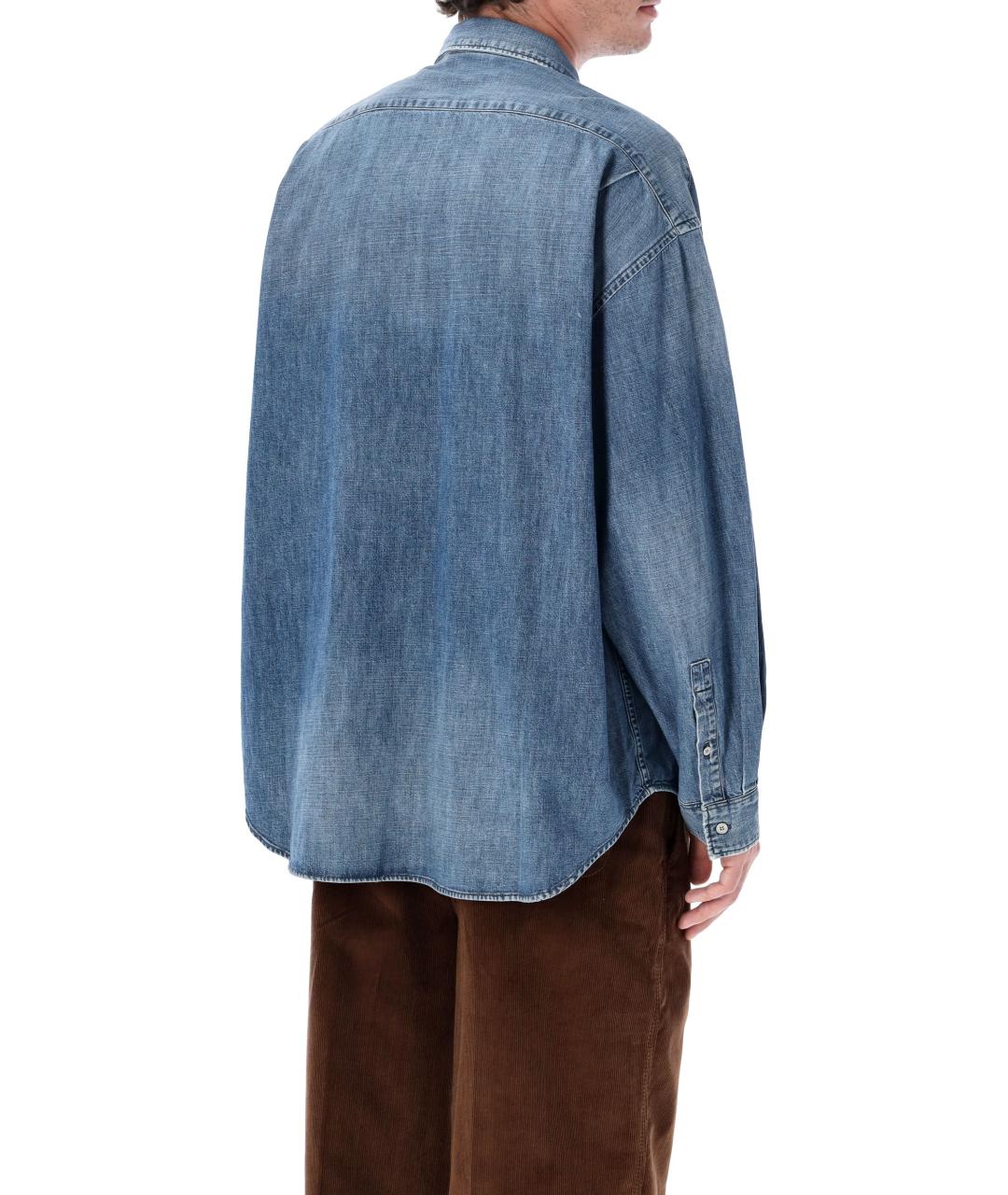ACNE STUDIOS Синяя хлопковая кэжуал рубашка, фото 2