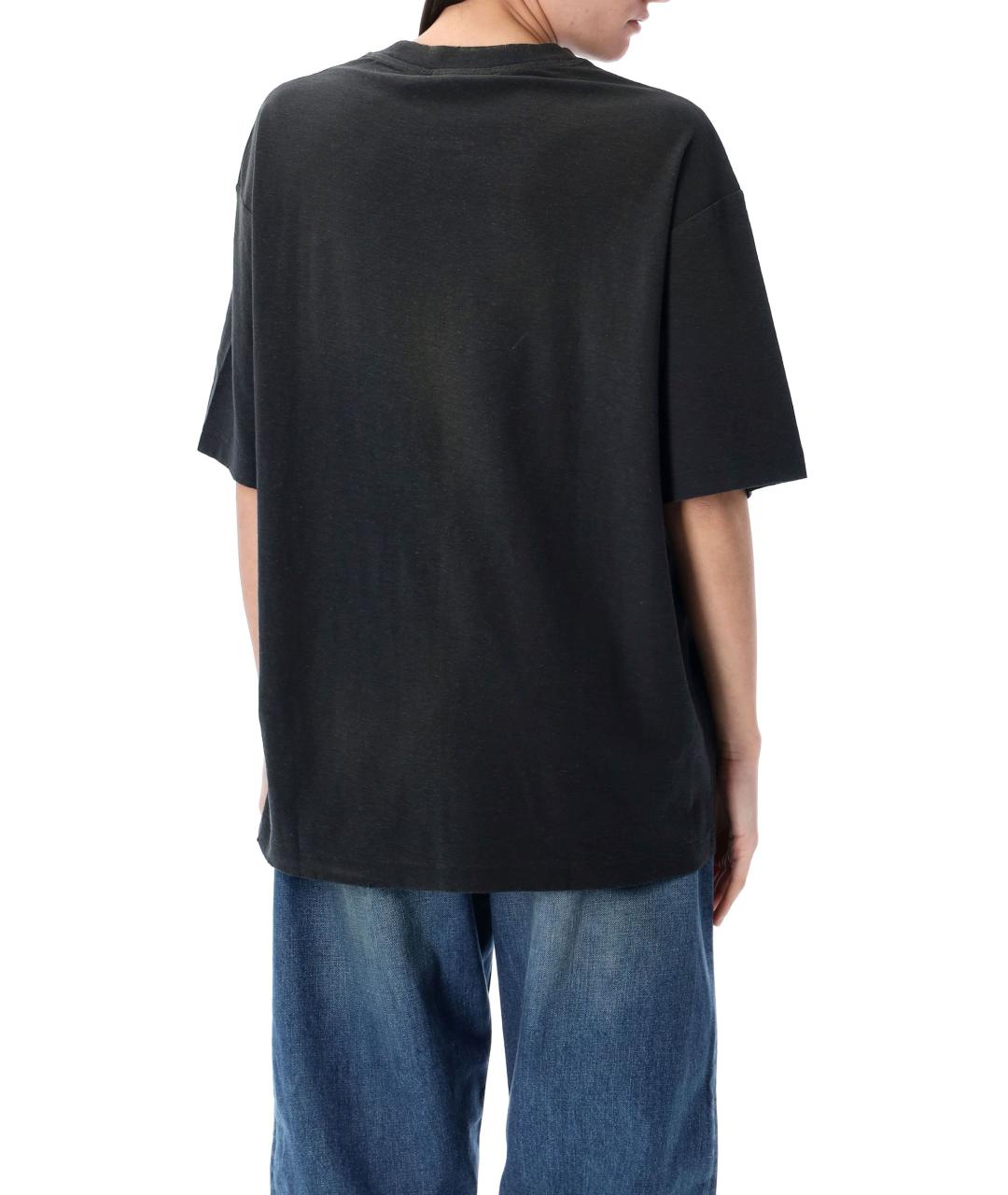 ACNE STUDIOS Черная хлопковая футболка, фото 2