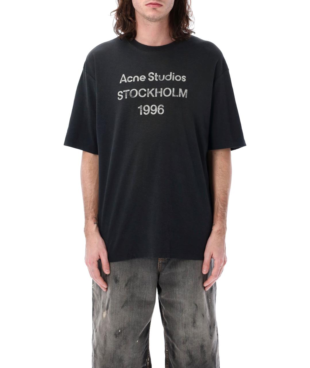 ACNE STUDIOS Черная хлопковая футболка, фото 4