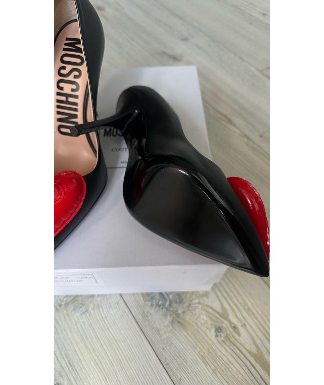 BOUTIQUE MOSCHINO Черные кожаные туфли, фото 3