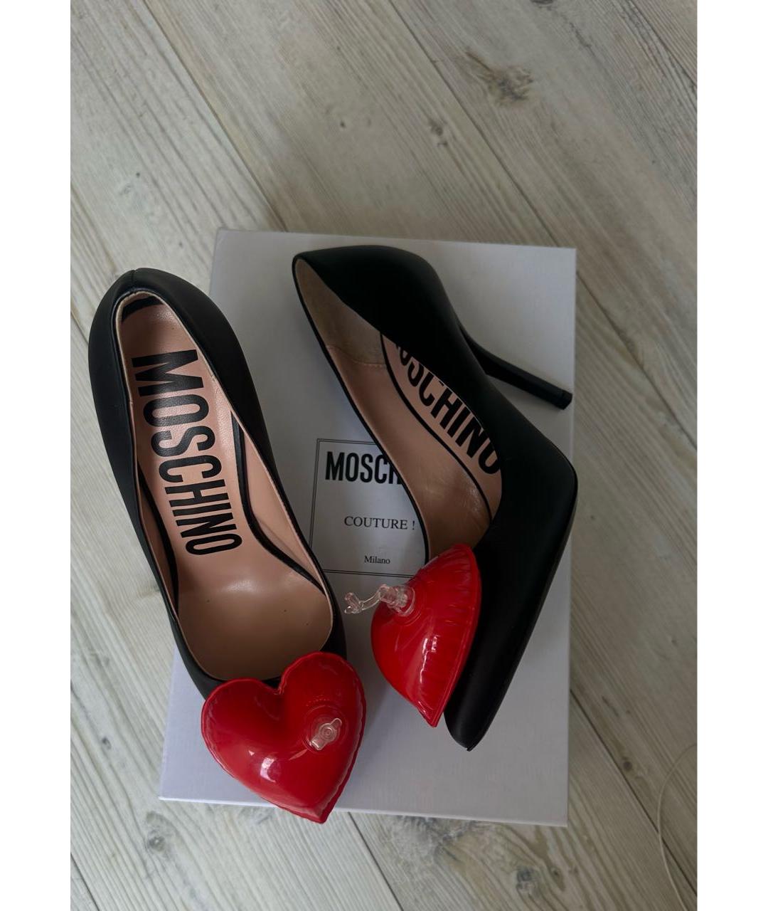BOUTIQUE MOSCHINO Черные кожаные туфли, фото 5