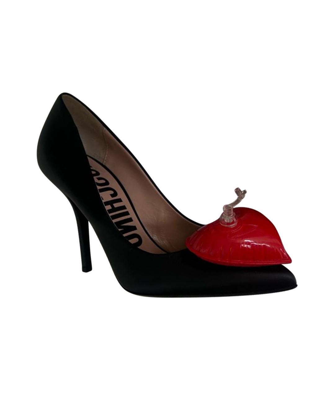 BOUTIQUE MOSCHINO Черные кожаные туфли, фото 1