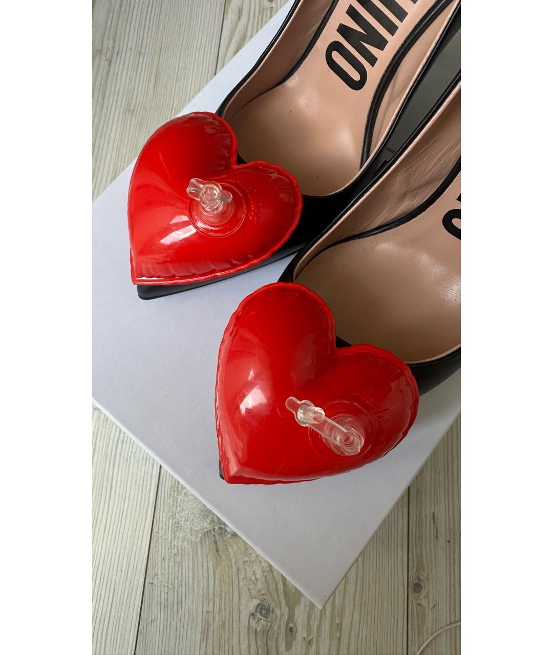 BOUTIQUE MOSCHINO Черные кожаные туфли, фото 4