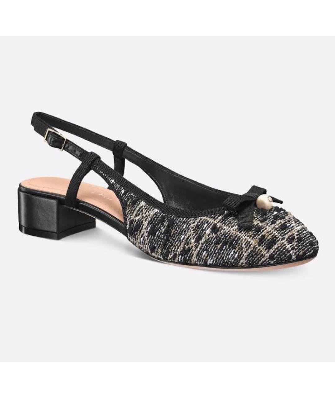 CHRISTIAN DIOR Черные текстильные туфли, фото 2