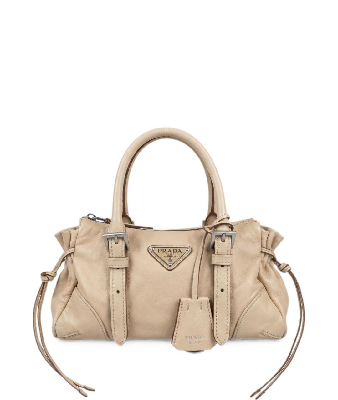 PRADA Бежевая кожаная сумка тоут, фото 1