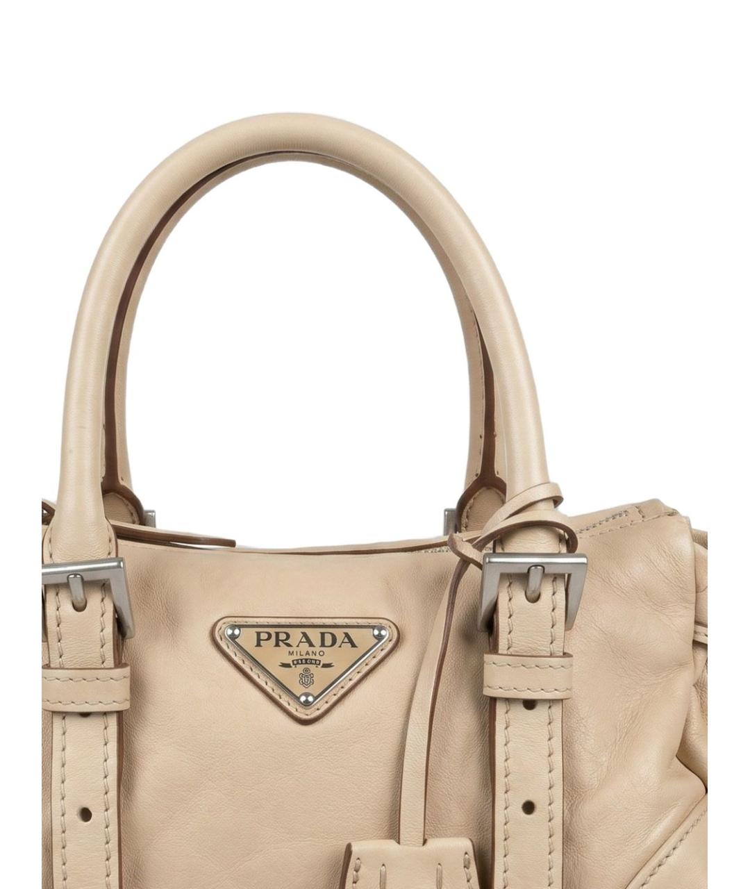 PRADA Бежевая кожаная сумка тоут, фото 2