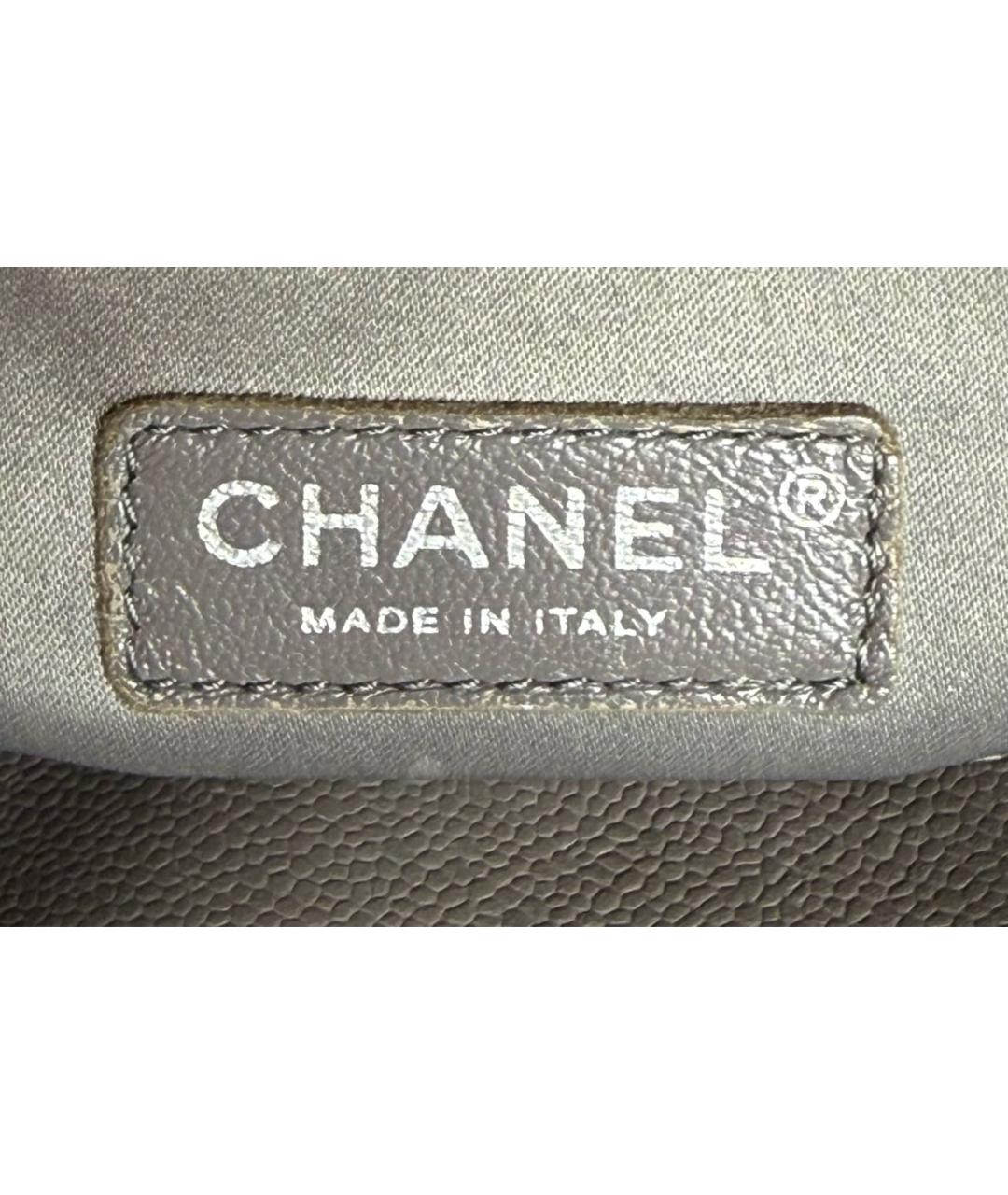 CHANEL Серая кожаная сумка тоут, фото 6