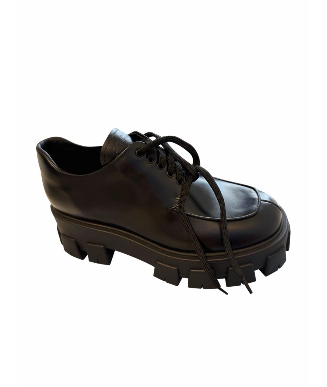 PRADA Черные кожаные туфли, фото 1
