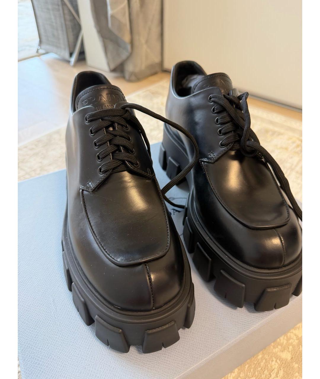 PRADA Черные кожаные туфли, фото 2
