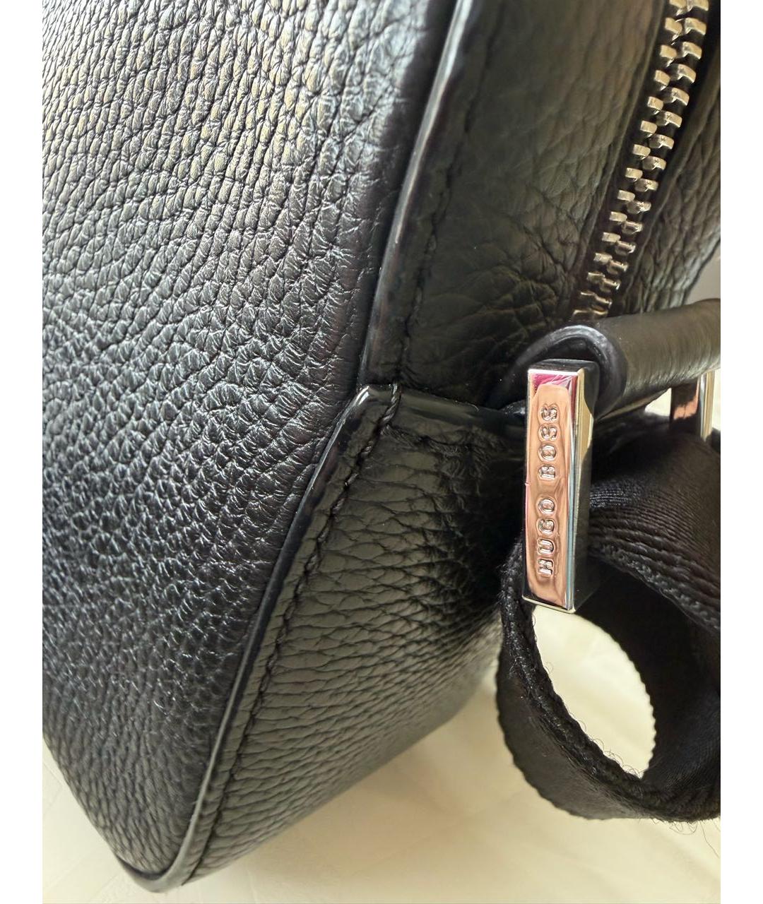 HUGO BOSS Черная кожаная сумка на плечо, фото 5