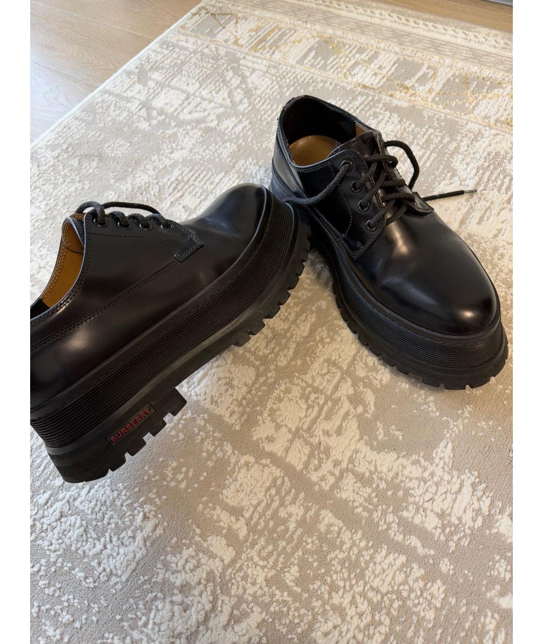 BURBERRY Черные кожаные туфли, фото 2