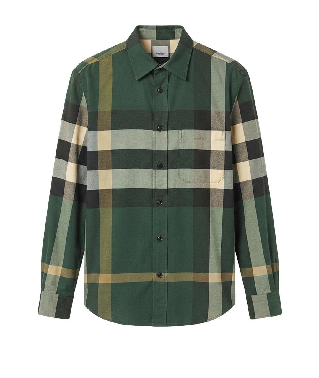 BURBERRY Зеленая хлопковая классическая рубашка, фото 1