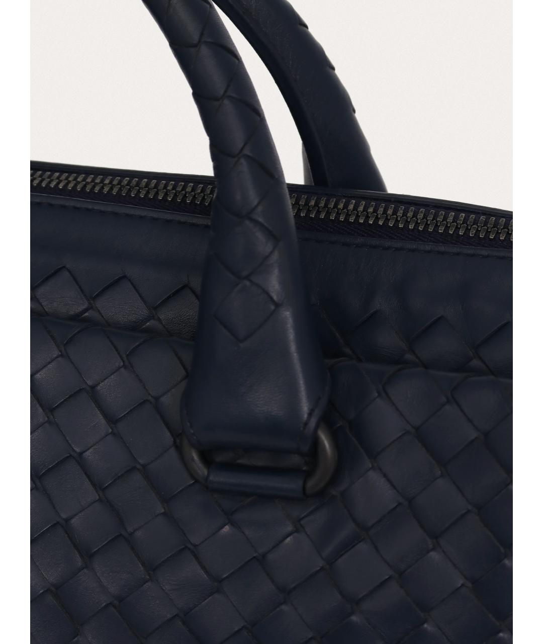 BOTTEGA VENETA Синий кожаный портфель, фото 6