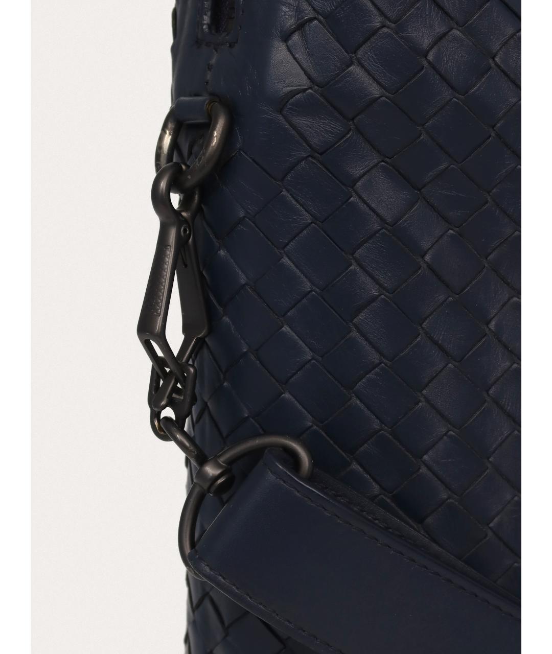 BOTTEGA VENETA Синий кожаный портфель, фото 5
