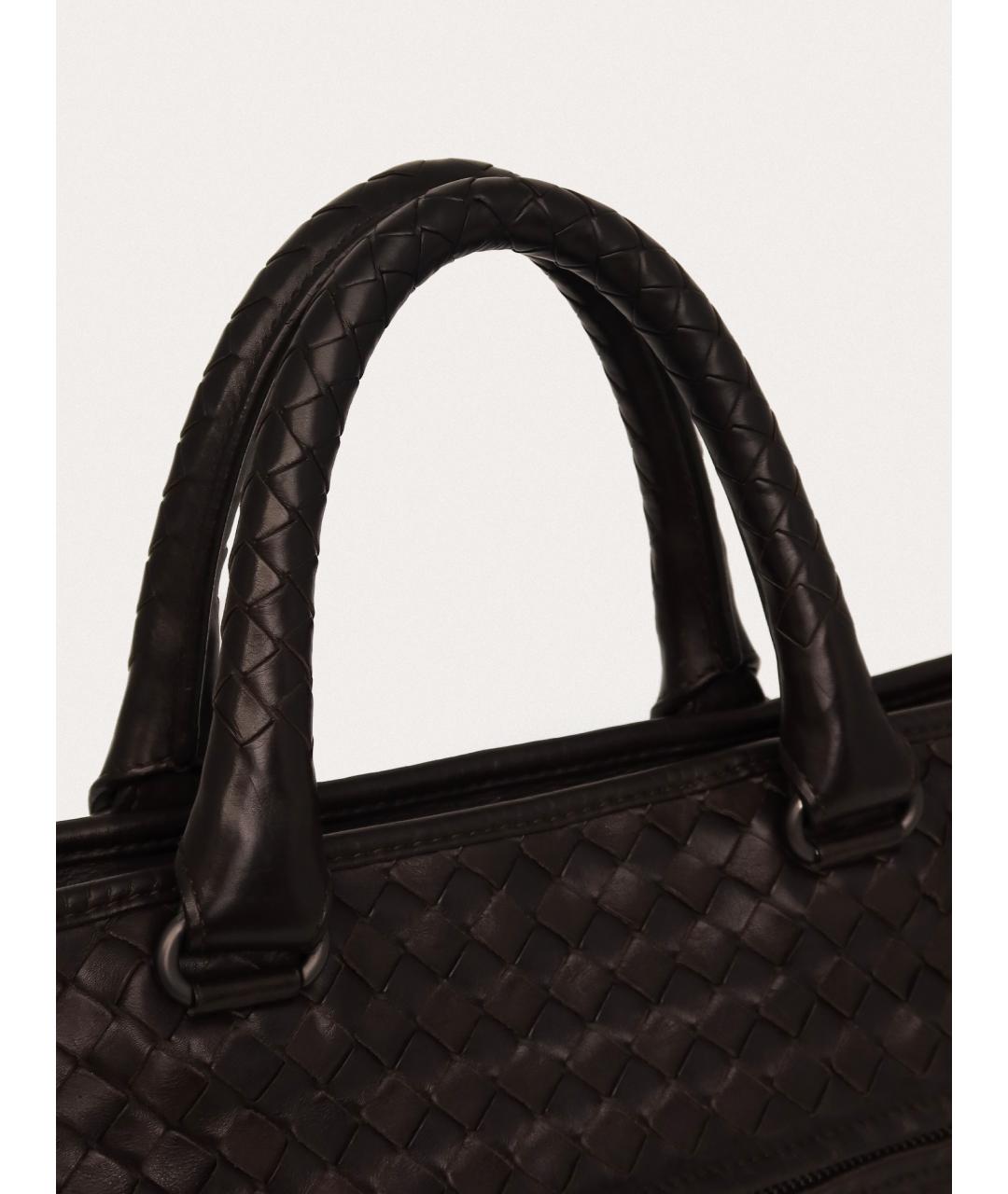 BOTTEGA VENETA Коричневый кожаный портфель, фото 5