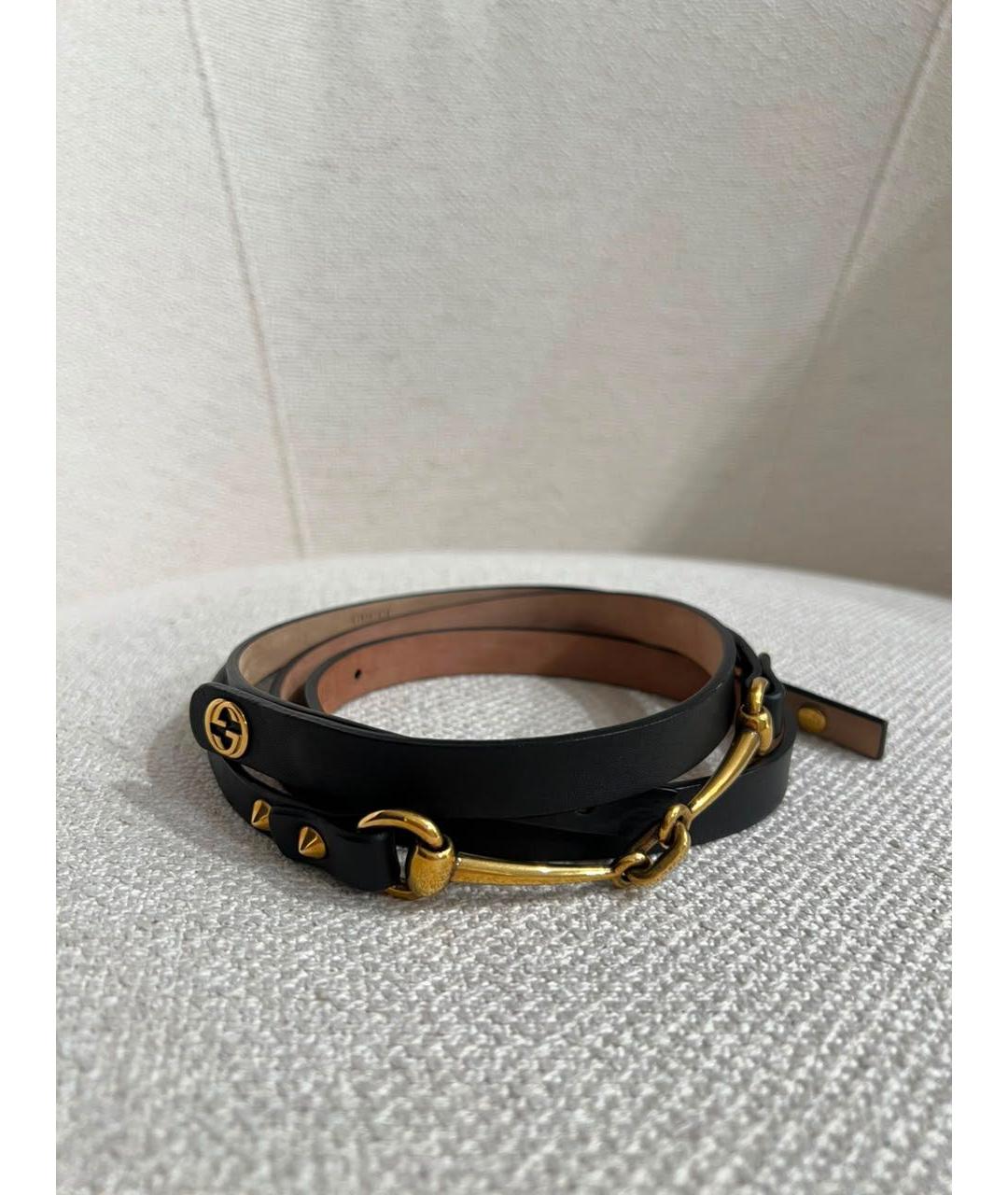 GUCCI Черный кожаный ремень, фото 9