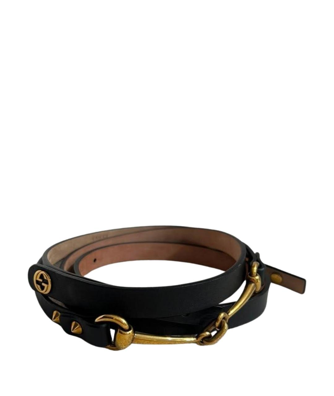 GUCCI Черный кожаный ремень, фото 1