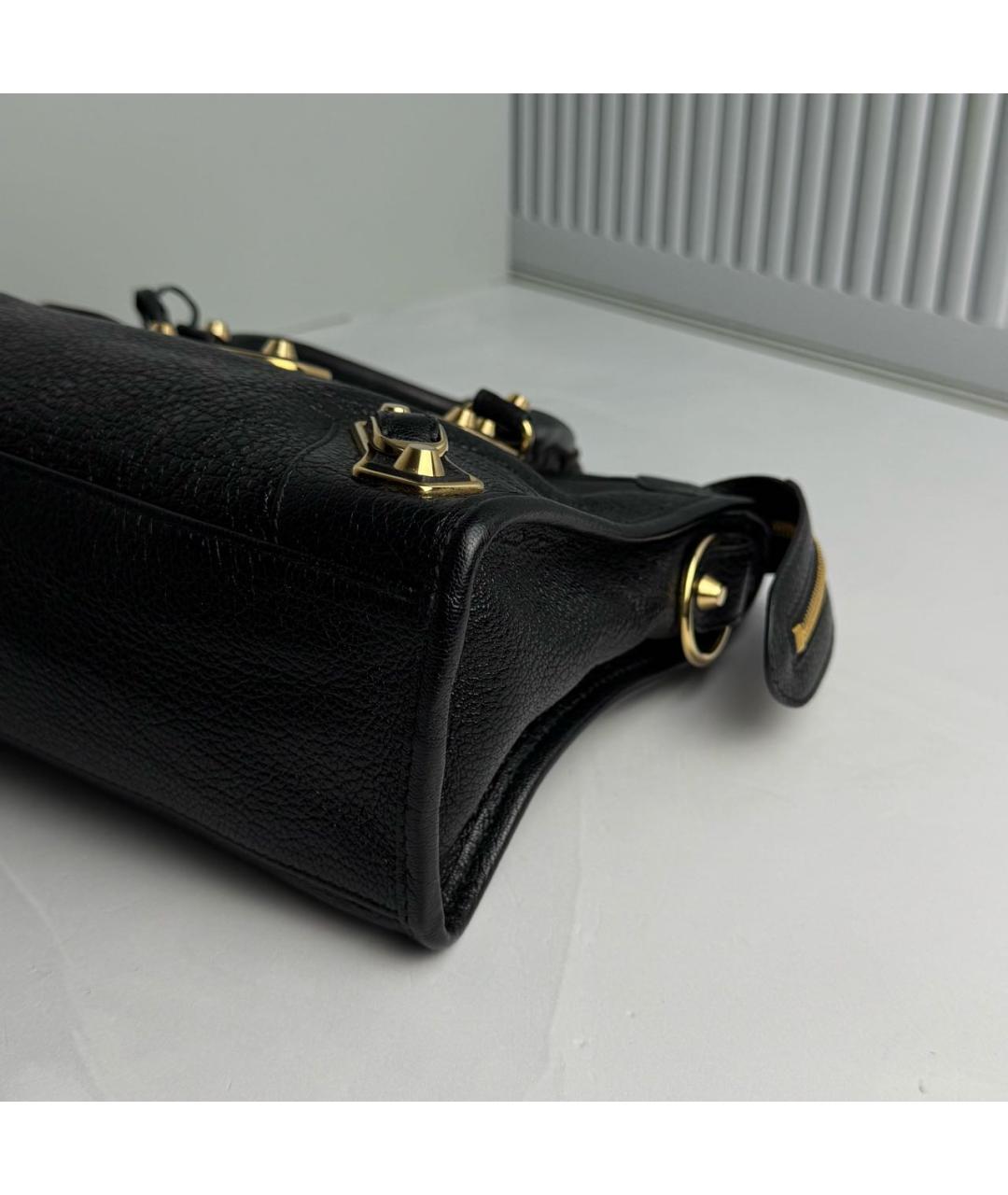 BALENCIAGA Черная кожаная сумка тоут, фото 7