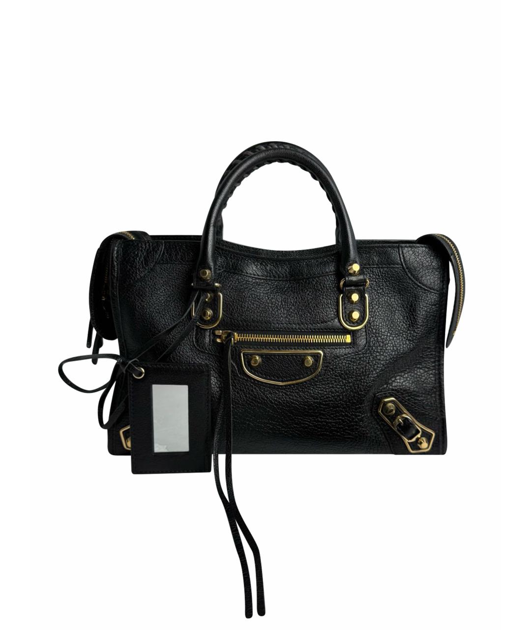 BALENCIAGA Черная кожаная сумка тоут, фото 1