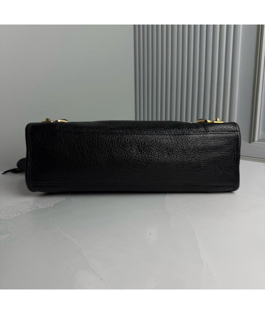 BALENCIAGA Черная кожаная сумка тоут, фото 5