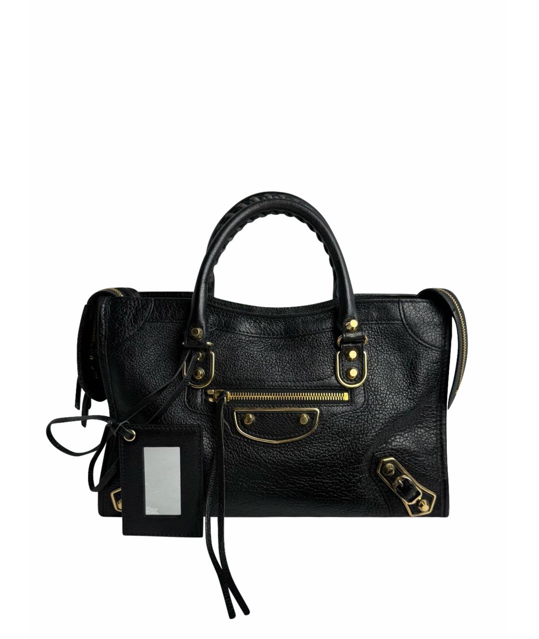 BALENCIAGA Черная кожаная сумка тоут, фото 9