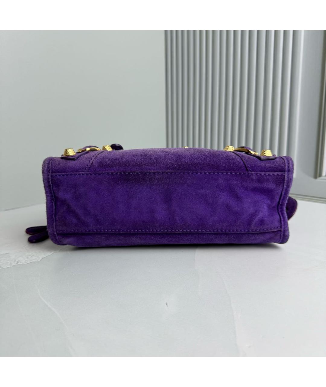 BALENCIAGA Фиолетовая кожаная сумка с короткими ручками, фото 3