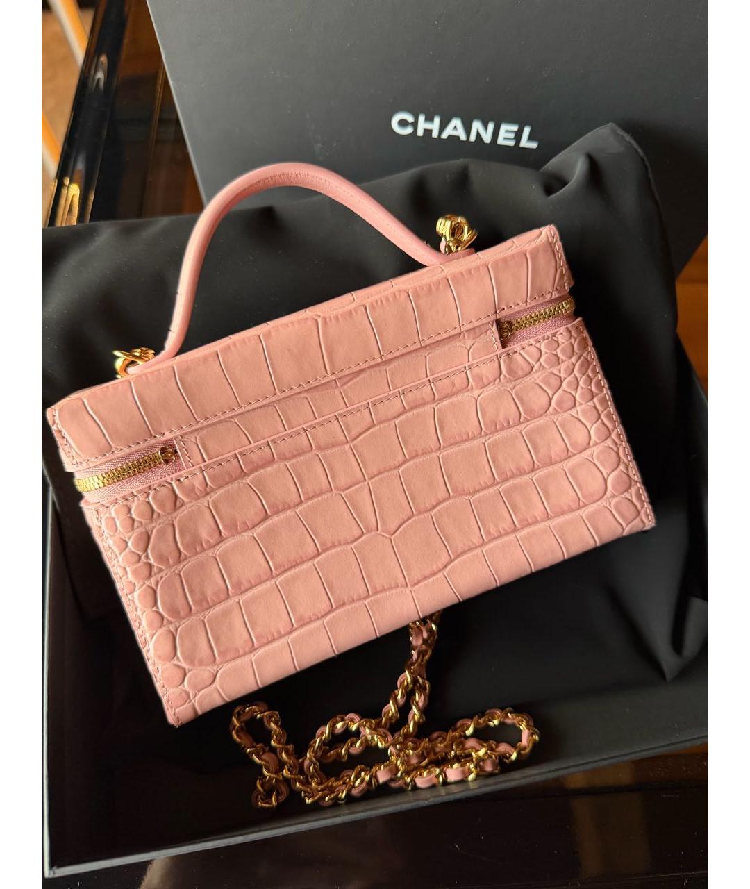 CHANEL Розовая кожаная сумка через плечо, фото 4