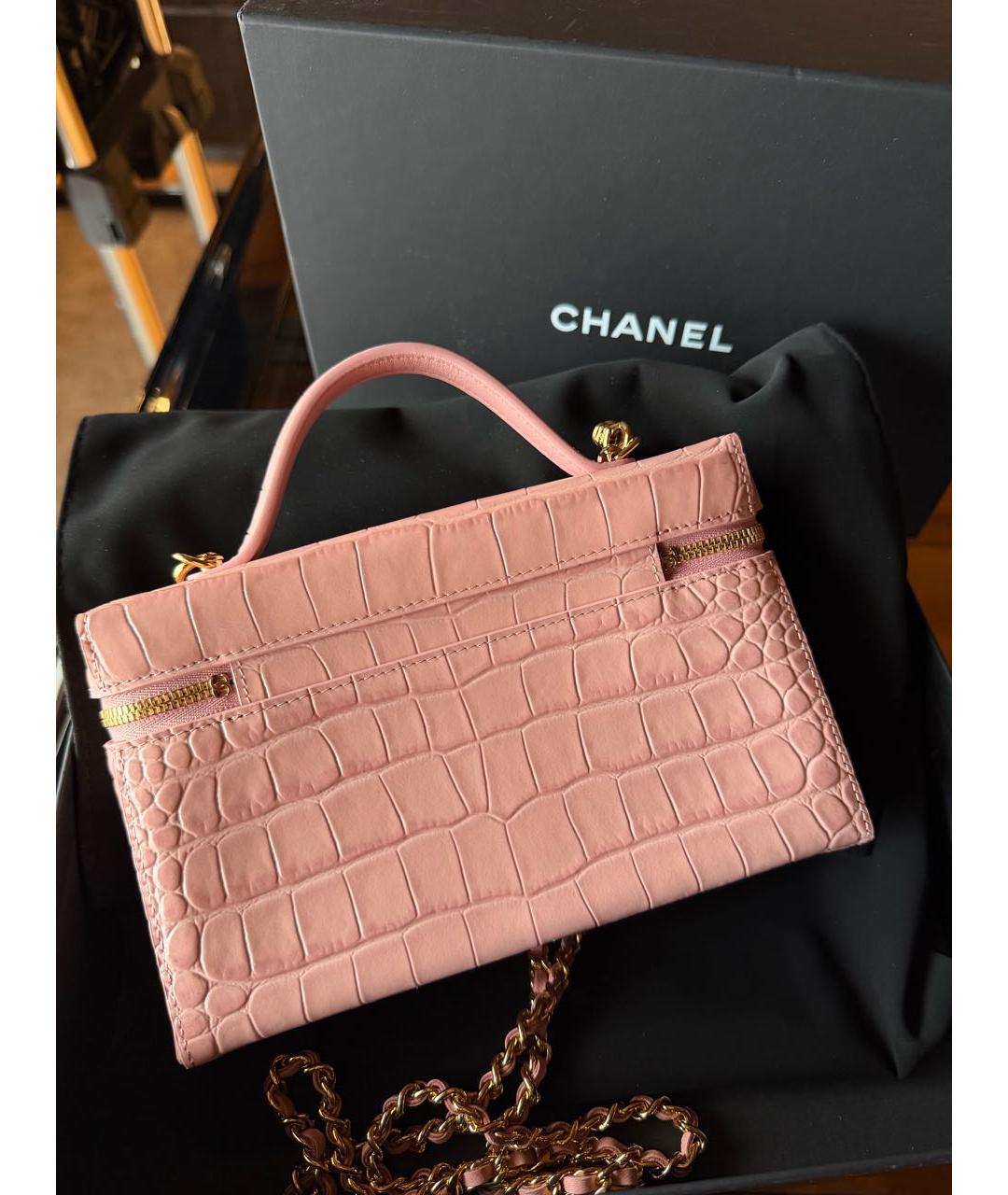 CHANEL Розовая кожаная сумка через плечо, фото 3