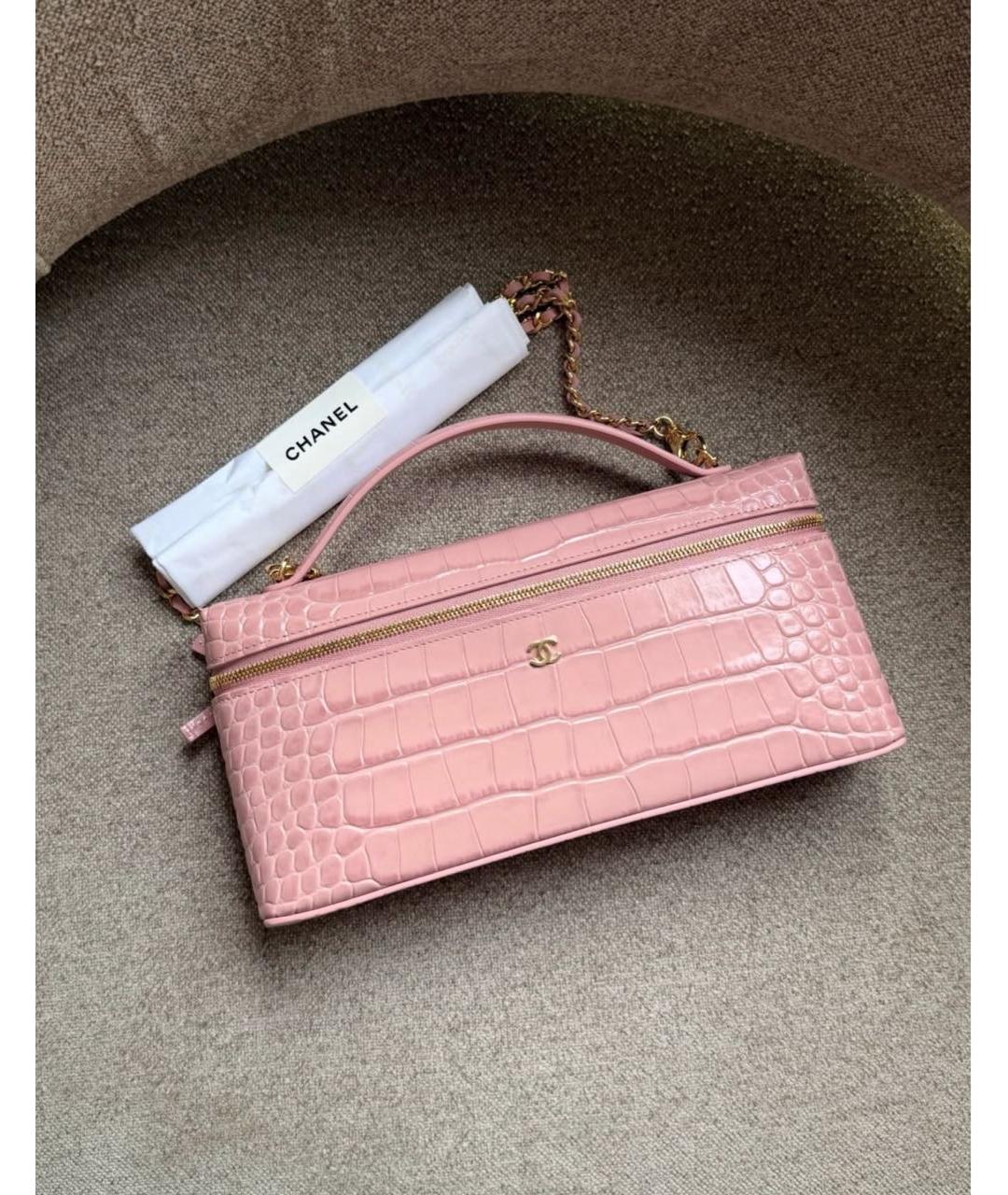 CHANEL Коралловая кожаная сумка через плечо, фото 8