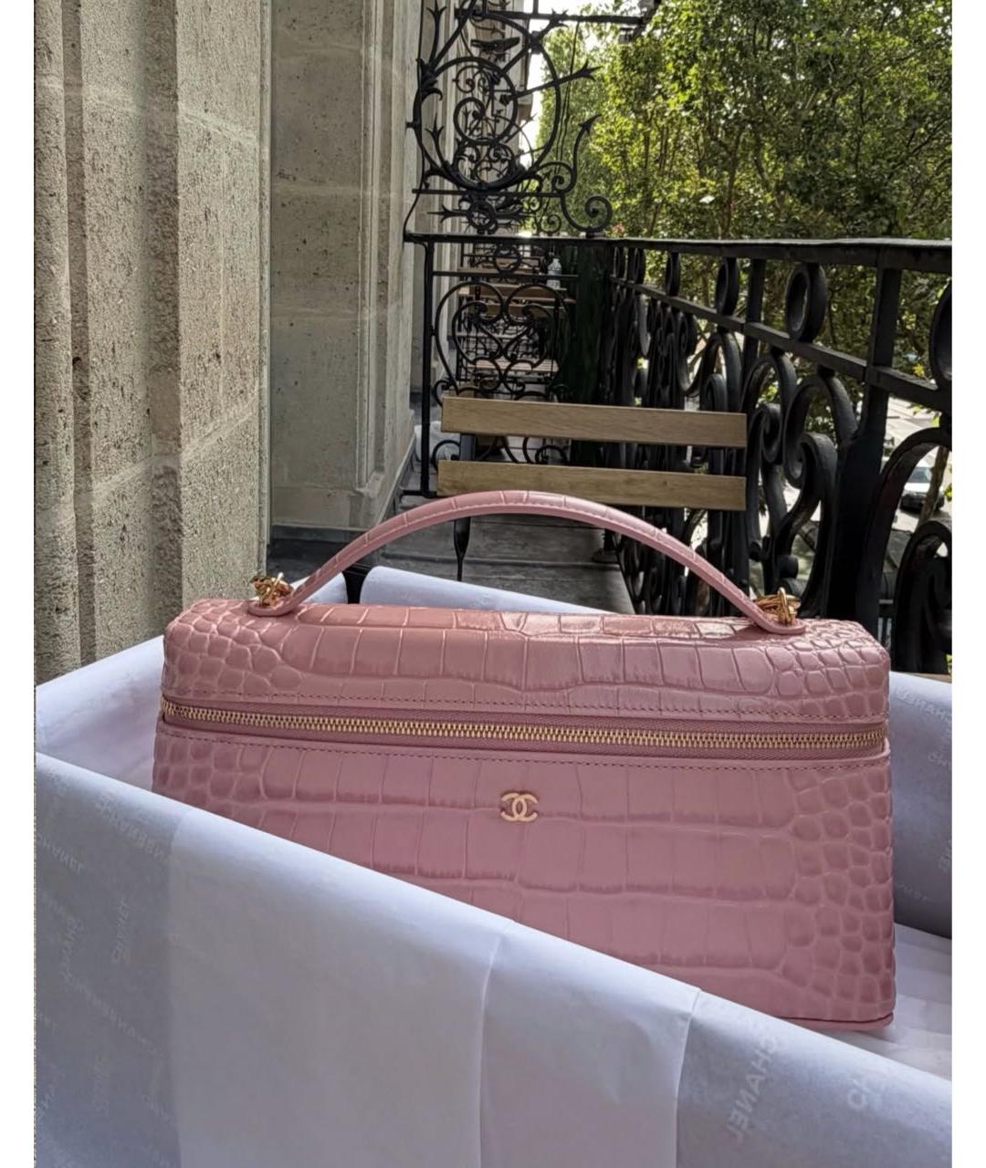 CHANEL Коралловая кожаная сумка через плечо, фото 2