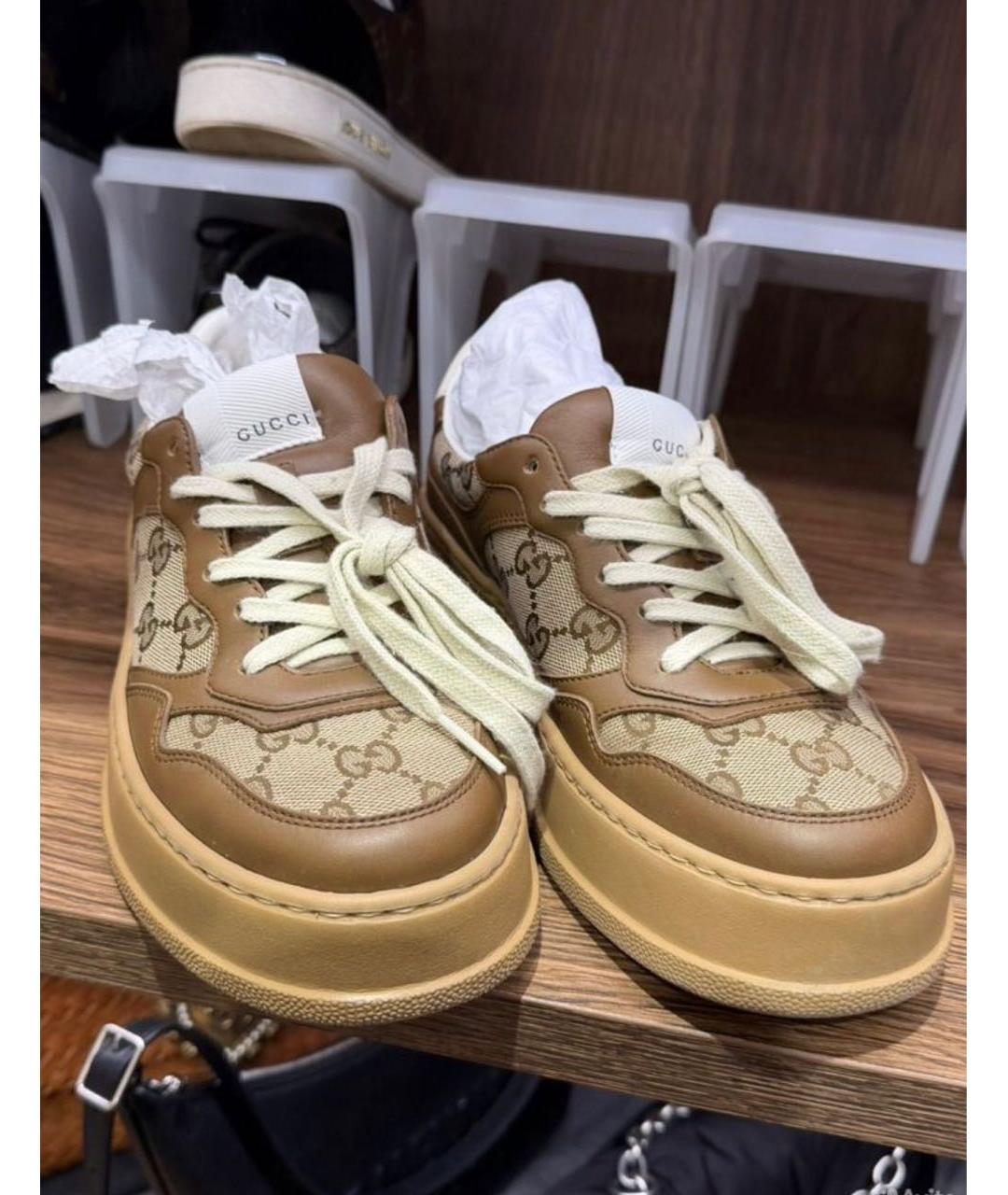 GUCCI Коричневые кеды, фото 2