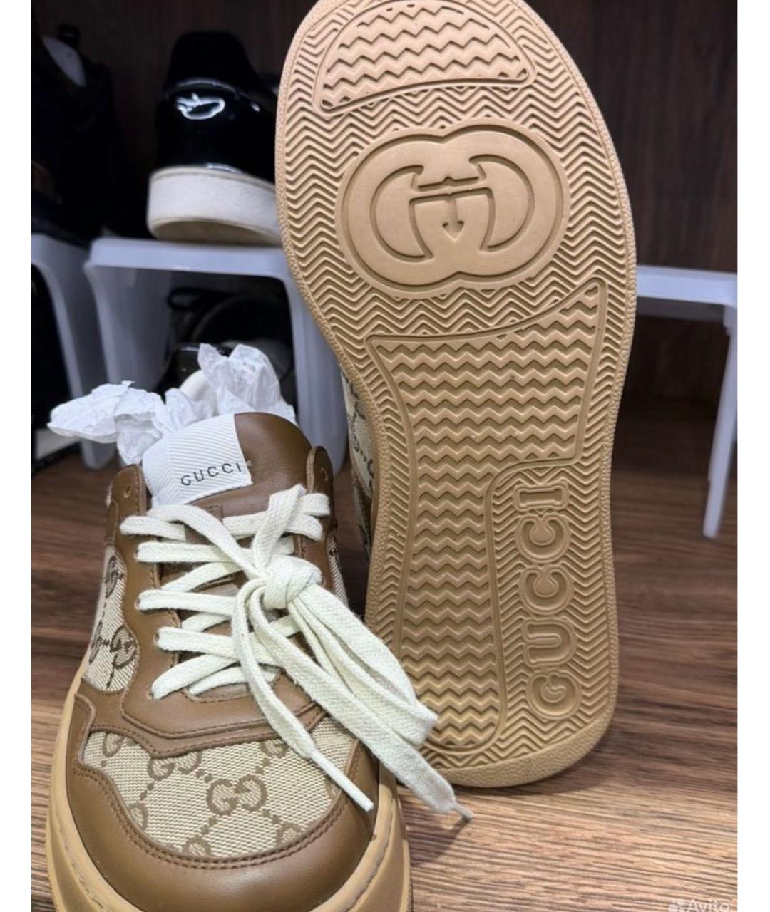 GUCCI Коричневые кеды, фото 3