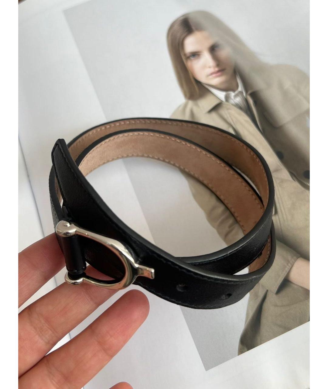 GUCCI Черный кожаный ремень, фото 3