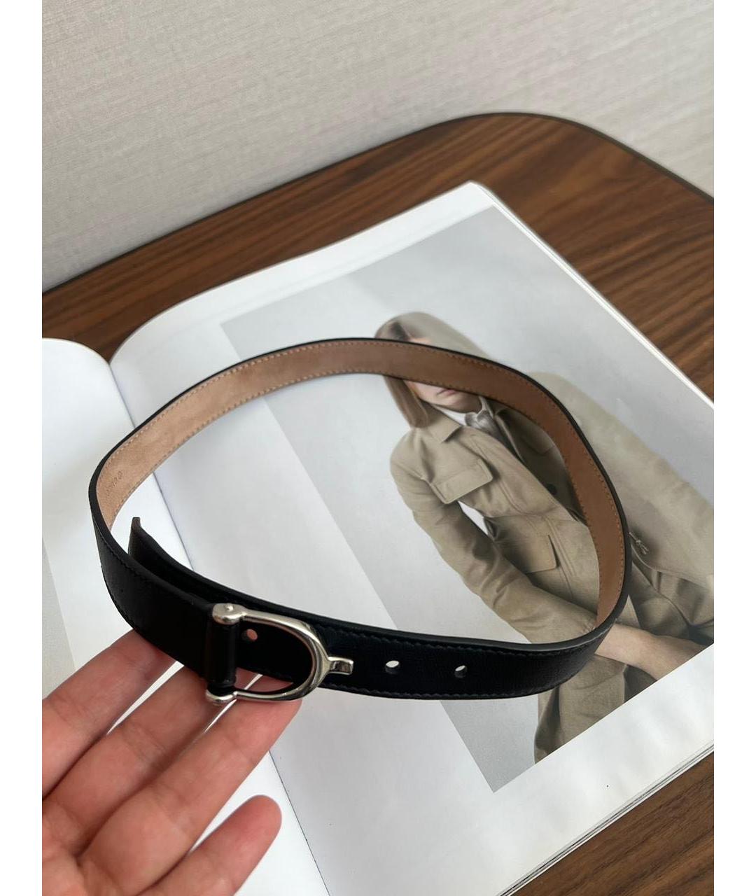 GUCCI Черный кожаный ремень, фото 2