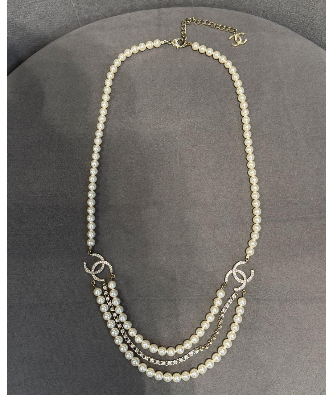 CHANEL Белое жемчужное колье, фото 7