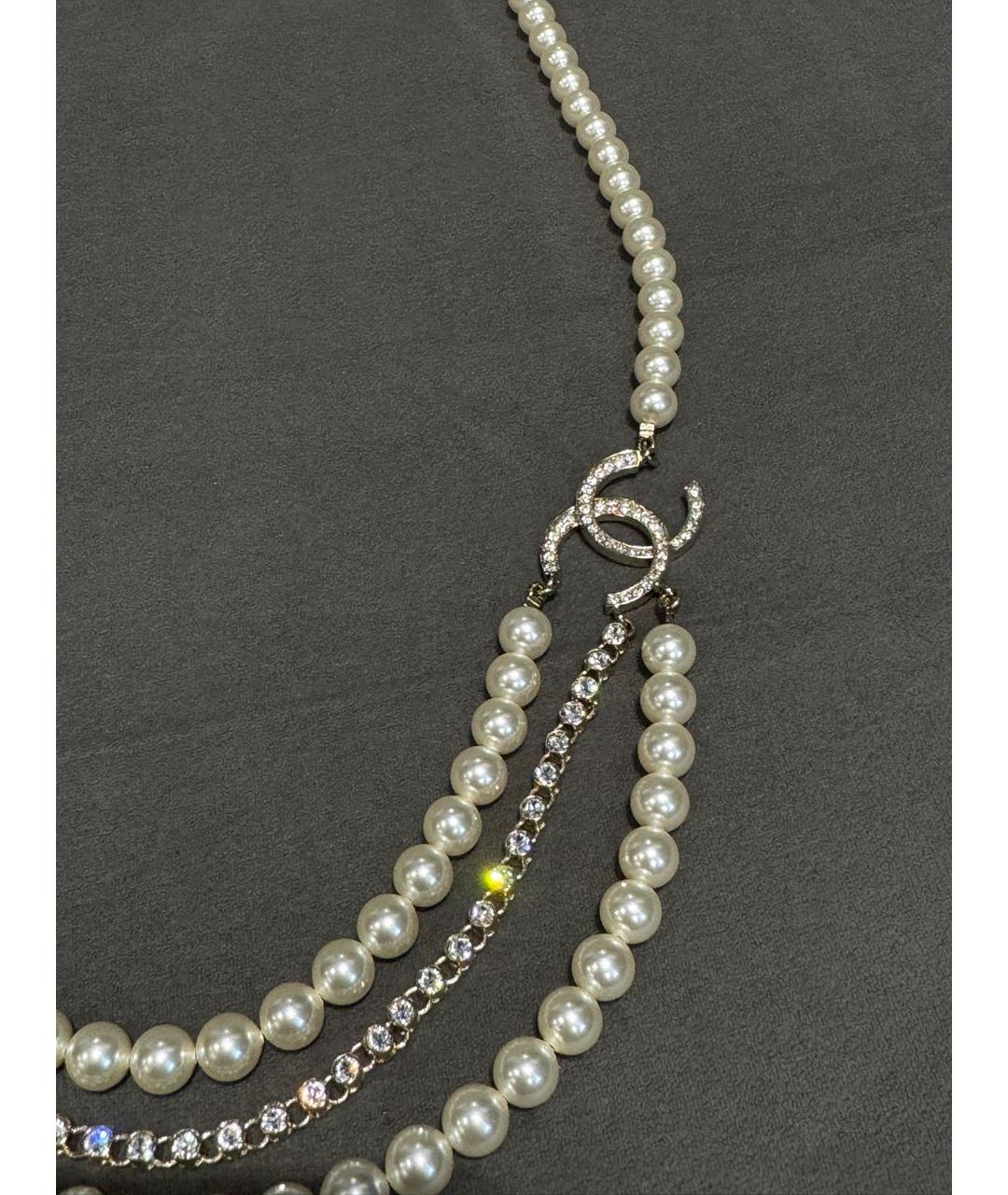 CHANEL Белое жемчужное колье, фото 2