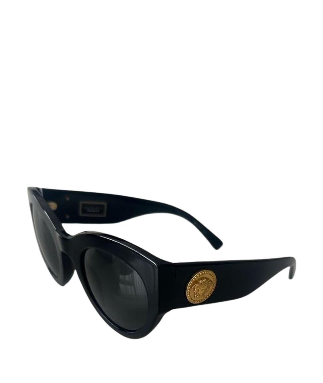 VERSACE Черные пластиковые солнцезащитные очки, фото 1