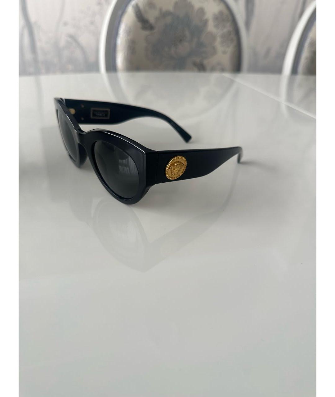VERSACE Черные пластиковые солнцезащитные очки, фото 5