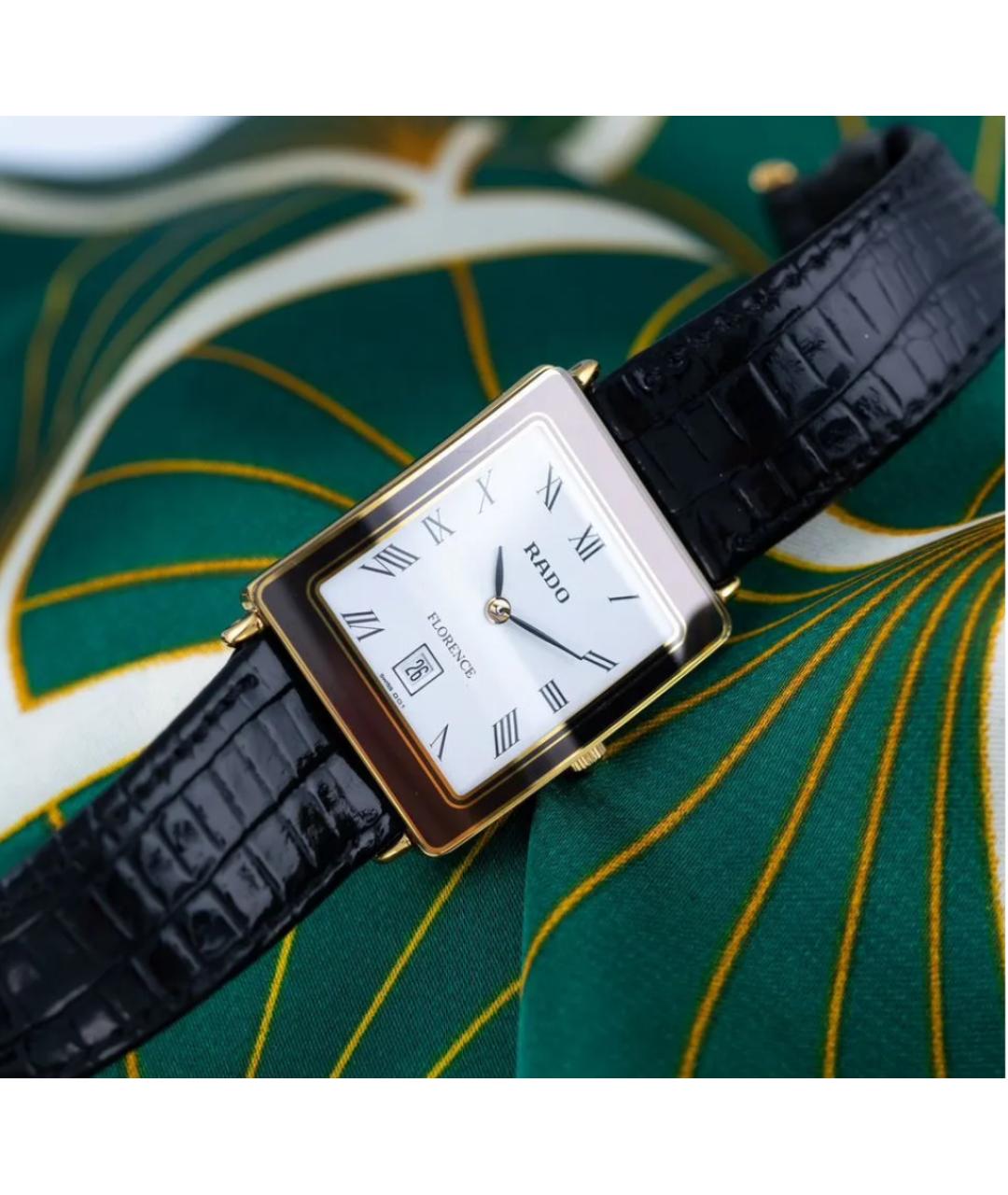 RADO Черные позолоченные часы, фото 4