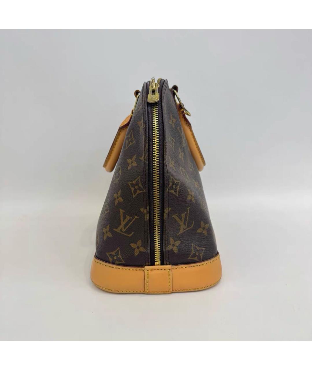 LOUIS VUITTON Коричневая сумка с короткими ручками из канвы, фото 3