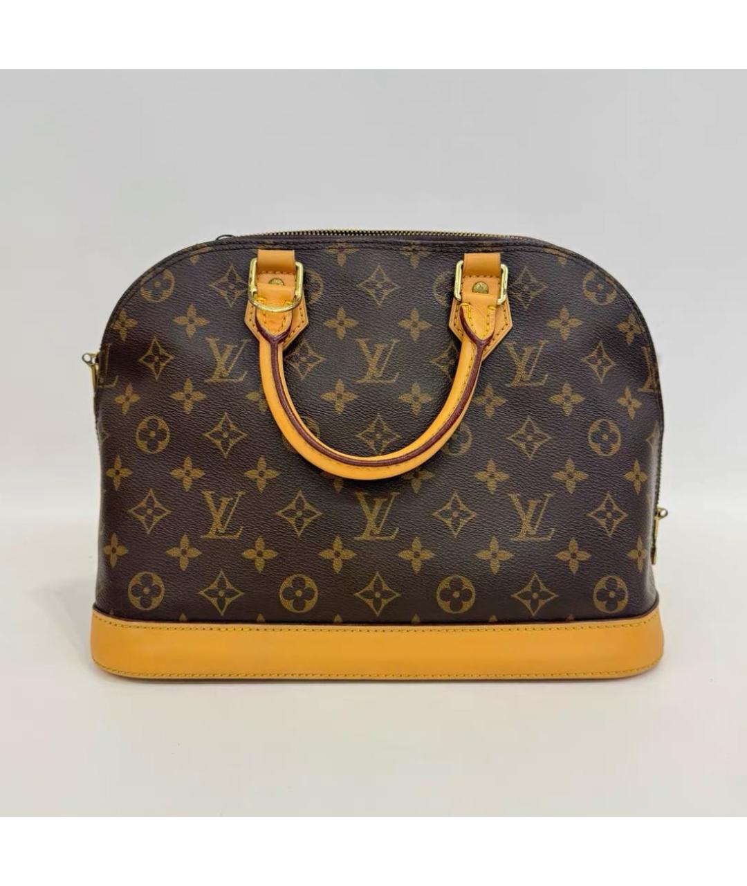 LOUIS VUITTON Коричневая сумка с короткими ручками из канвы, фото 2