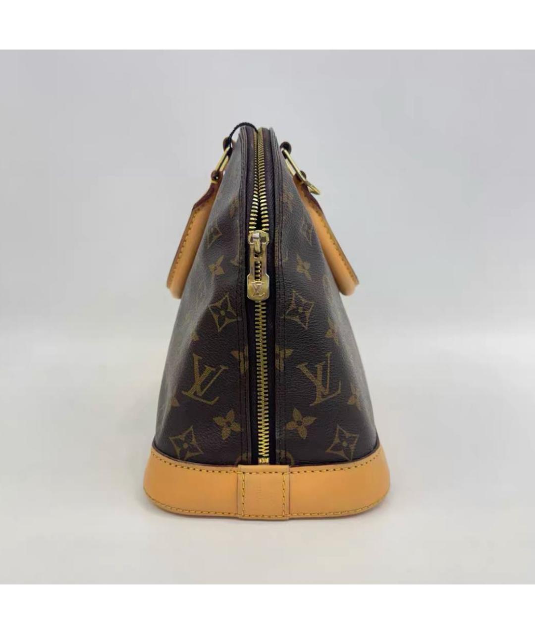 LOUIS VUITTON Коричневая сумка с короткими ручками из канвы, фото 4