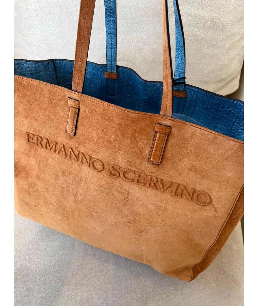 ERMANNO SCERVINO Коричневая замшевая сумка через плечо, фото 3